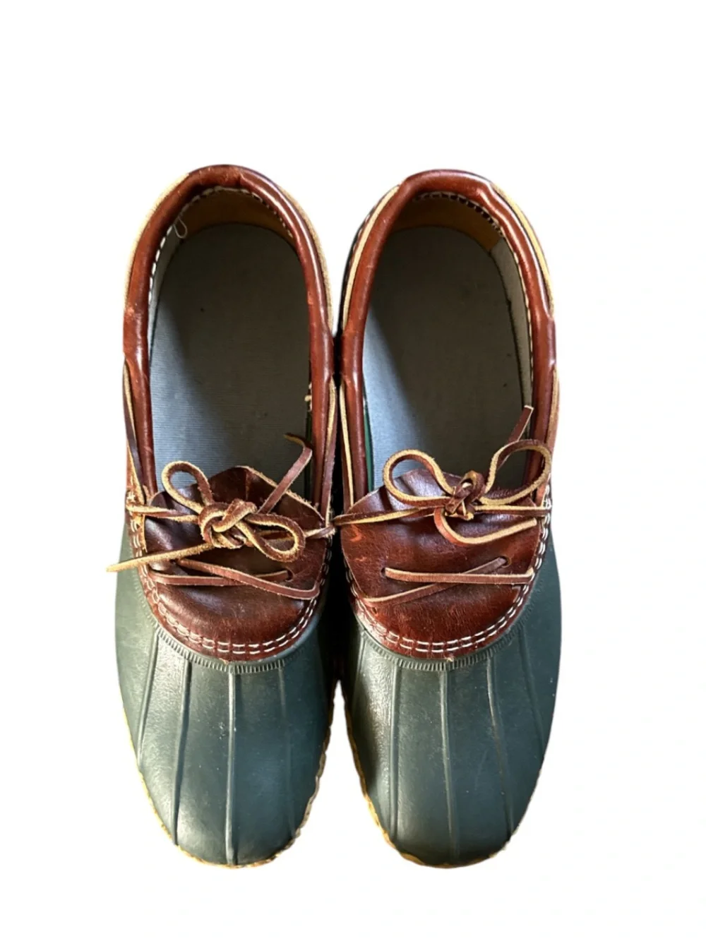 L.L. Bean Men's Green and Brown Boat Shoes